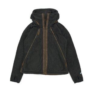 KUHL Flight Jacket Brown Fleece Hoodie Full Zip Gorpcore Athleisure Boho Sporty